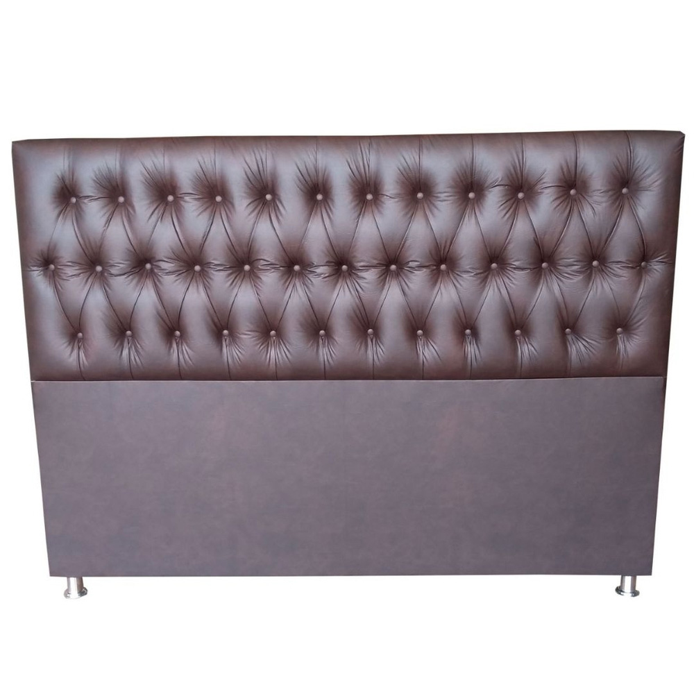 Cabeceira Mais Calçadeira Baú King 190cm Para Cama Box Sofia Napa Marrom - DS Estofados