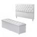 Cabeceira Mais Calçadeira Baú King 195cm Para Cama Box Sofia Napa Branco - DS Estofados