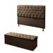 Cabeceira Mais Calçadeira Baú King 195cm Para Cama Box Sofia Suede Marrom - DS Estofados