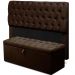 Cabeceira Mais Calçadeira Baú Solteiro 90cm Para Cama Box Paris Suede Marrom - DS Estofados