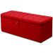 Cabeceira Mais Calçadeira Baú Solteiro 90cm Para Cama Box Paris Suede Vermelho - DS Estofados