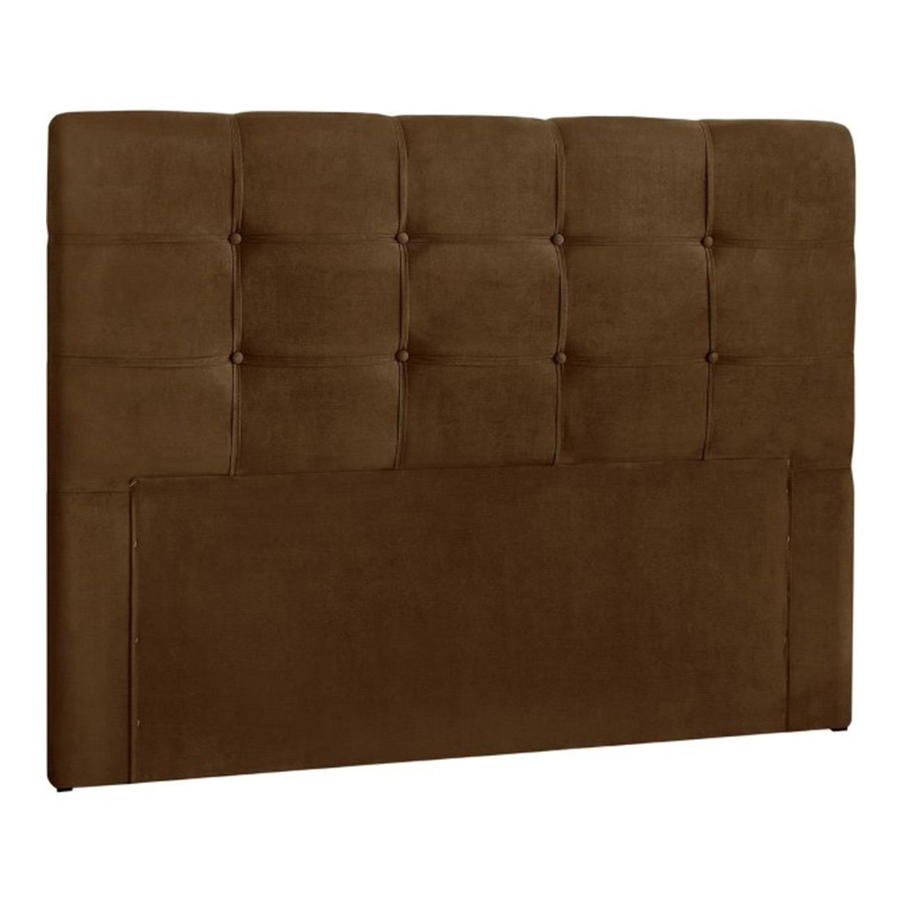 Cabeceira Painel De Casal 190cm Para Cama Box Clean Suede Marrom - DS Estofados