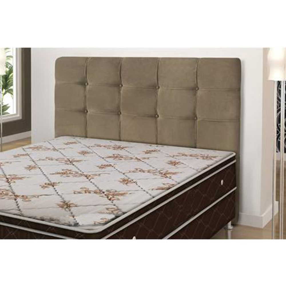 Cabeceira Painel De Casal Queen 160cm Para Cama Box Clean Suede Bege - DS Móveis