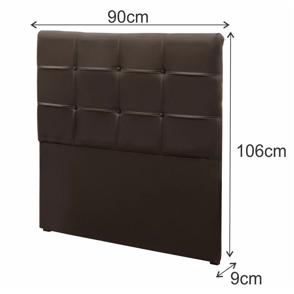 Cabeceira Painel De Solteiro 90cm Para Cama Box Clean Napa Marrom - DS Móveis