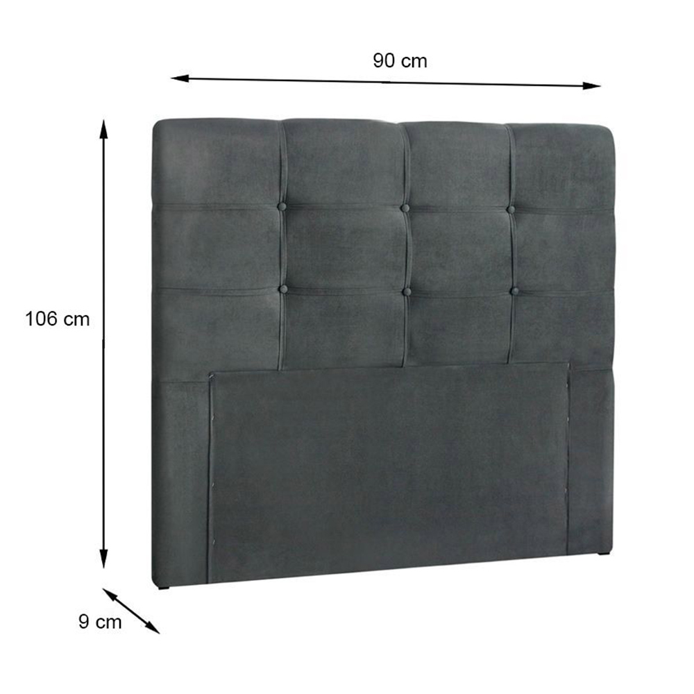 Cabeceira Painel De Solteiro 90cm Para Cama Box Clean Suede Cinza - DS Móveis