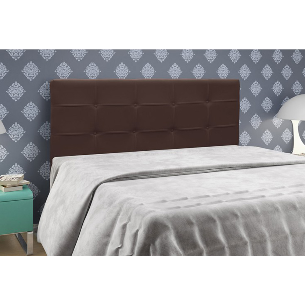 Cabeceira Painel De Solteiro 90cm Para Cama Box Clean Suede Marrom - DS Móveis