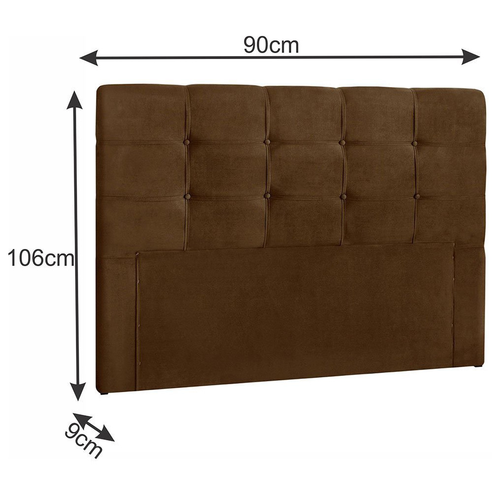 Cabeceira Painel De Solteiro 90cm Para Cama Box Clean Suede Marrom - DS Móveis