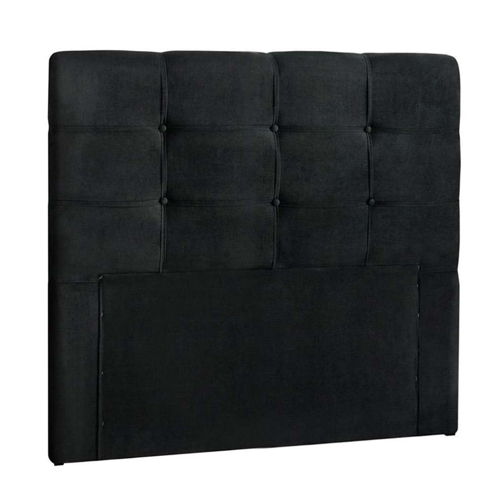 Cabeceira Painel De Solteiro 90cm Para Cama Box Clean Suede Preto - DS Móveis