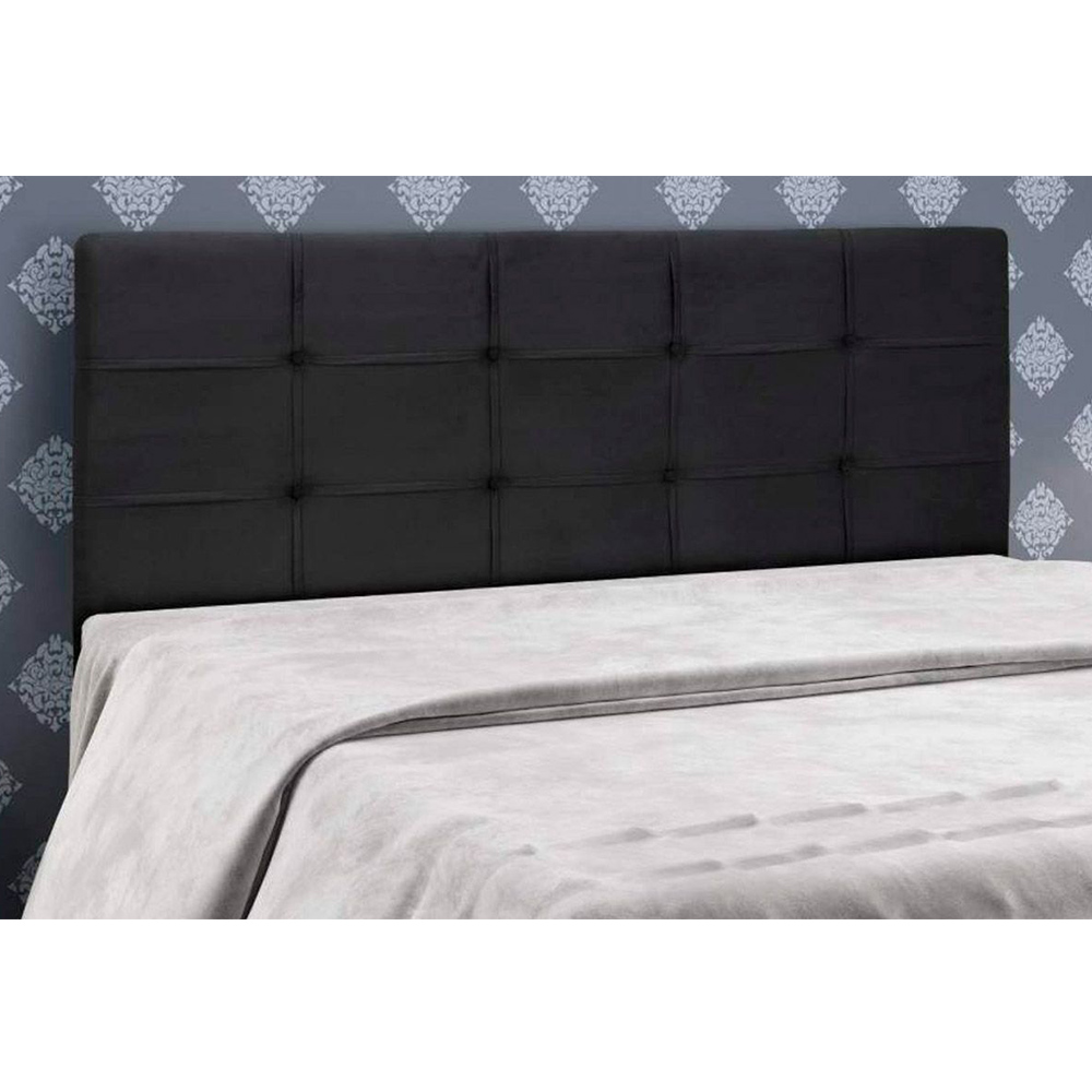Cabeceira Painel De Solteiro 90cm Para Cama Box Clean Suede Preto - DS Móveis