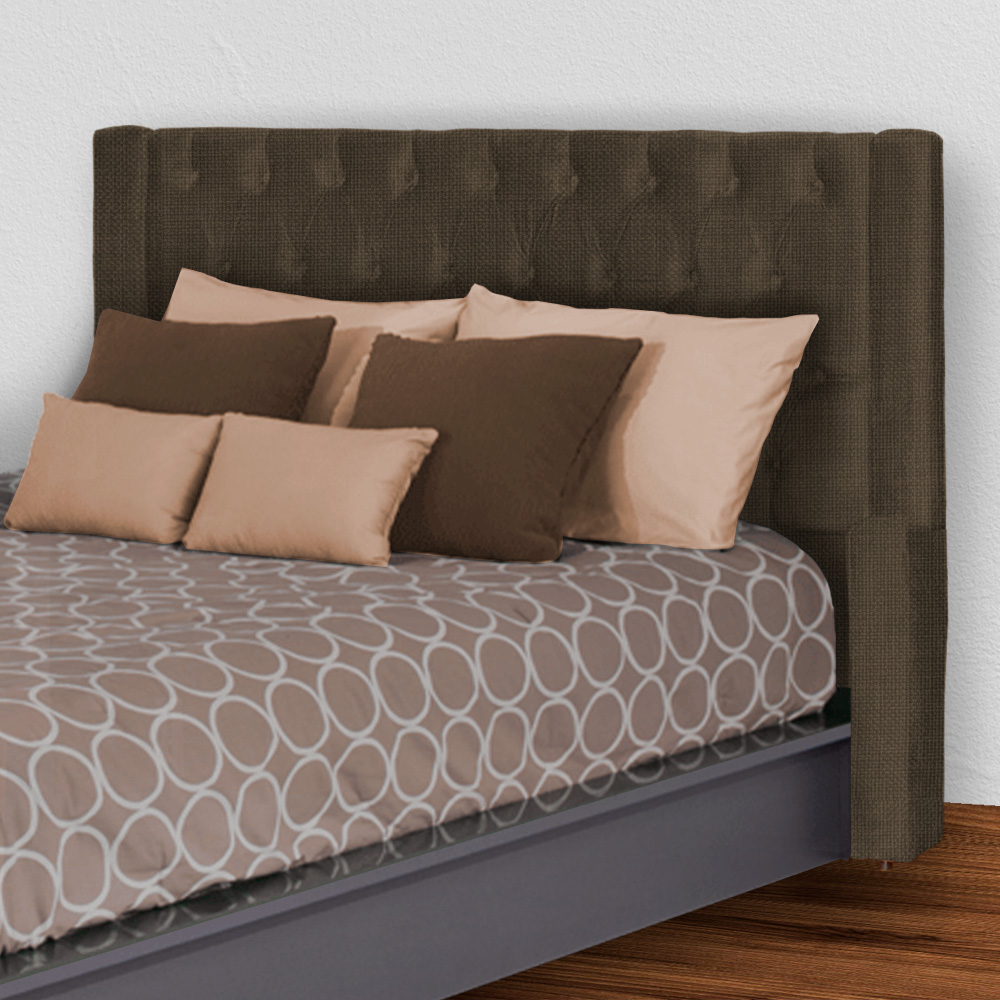 Cabeceira Para Cama Box Casal Emma Linho Cacau - DS Estofados