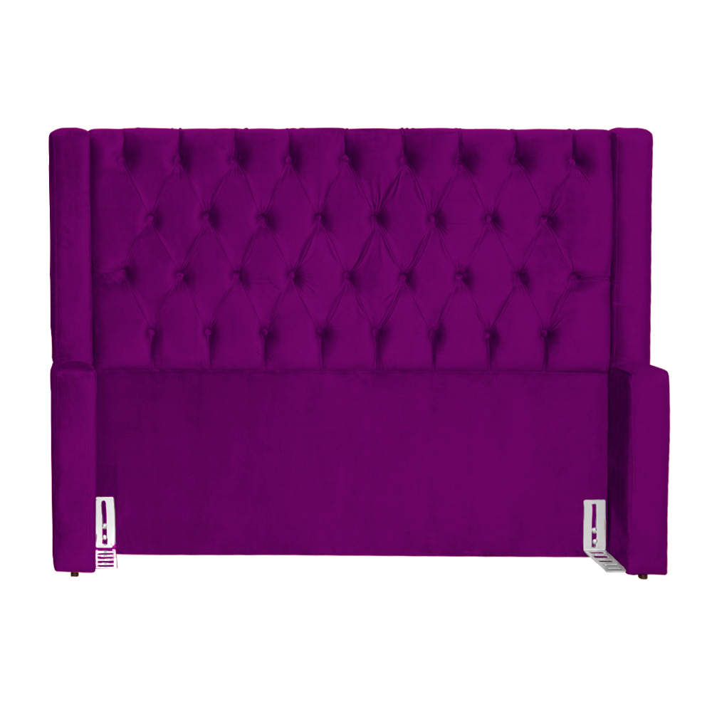 Cabeceira Para Cama Box Casal Emma Luxo Veludo Roxo - DS Estofados