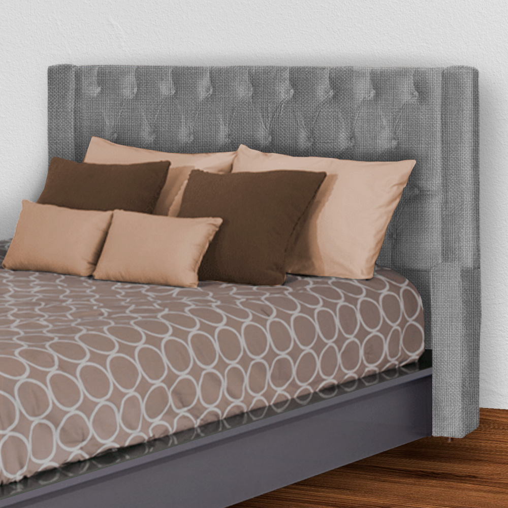 Cabeceira Para Cama Box Casal Queen  Emma Linho Cinza - DS Estofados