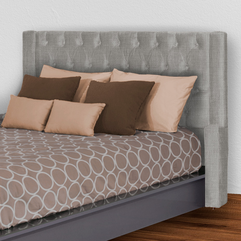 Cabeceira Para Cama Box Casal Queen Emma Linho Bege - DS Estofados