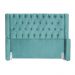 Cabeceira Para Cama Box Casal Super King Emma Luxo Veludo Azul Turquesa - DS Estofados