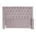 Cabeceira Para Cama Box Casal Super King Emma Luxo Veludo Rosê - DS Estofados