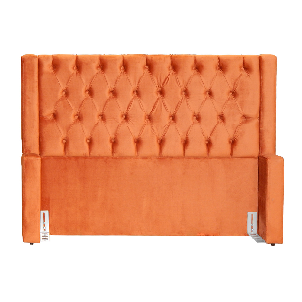 Cabeceira Para Cama Box Solteiro  Emma Luxo Veludo Terracota - DS Estofados