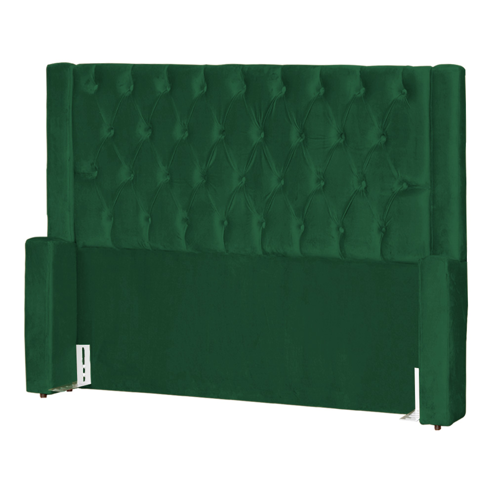 Cabeceira Para Cama Box Solteiro  Emma Luxo Veludo Verde - DS Estofados