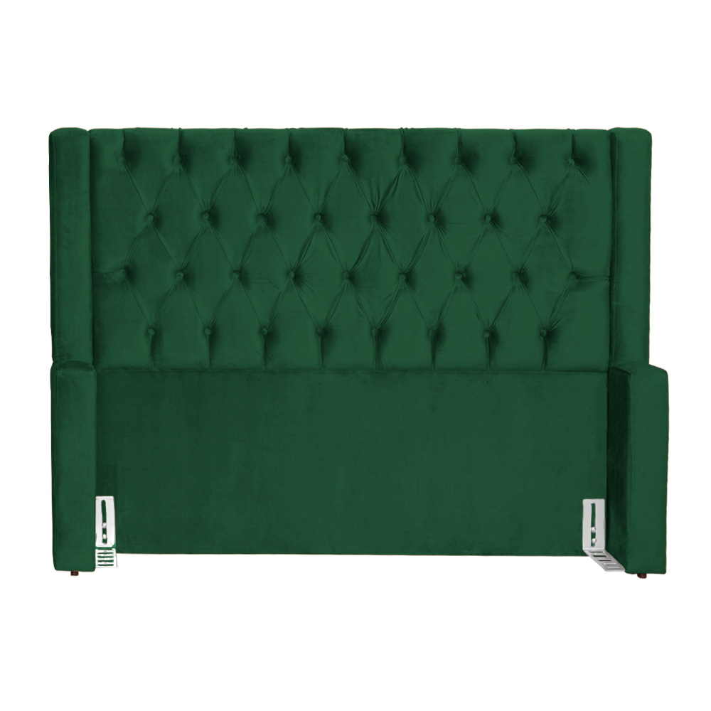 Cabeceira Para Cama Box Solteiro  Emma Luxo Veludo Verde - DS Estofados