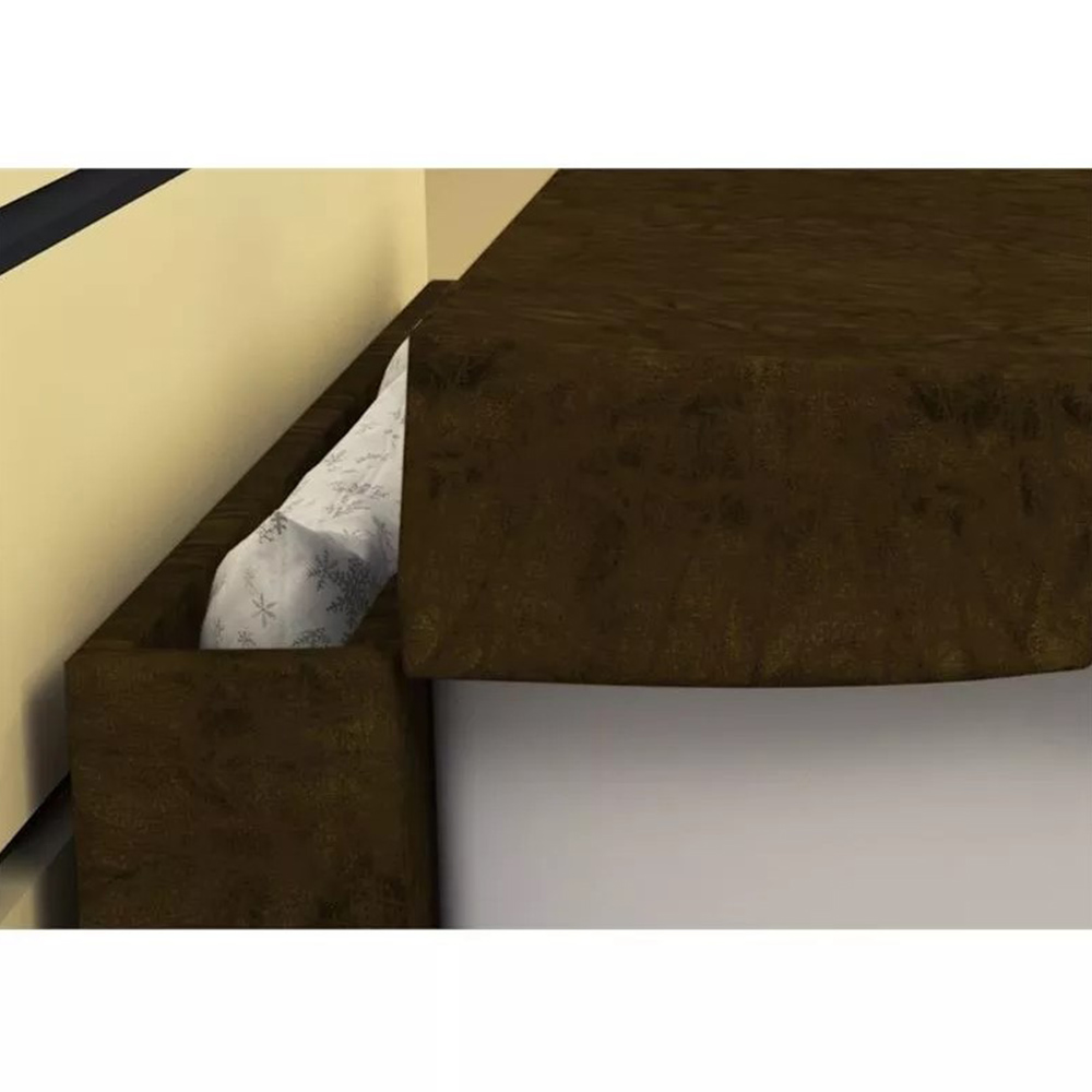 Cabeceira Pietra Casal 140 Cm Com Baú Interno Suede Marrom - DS Estofados
