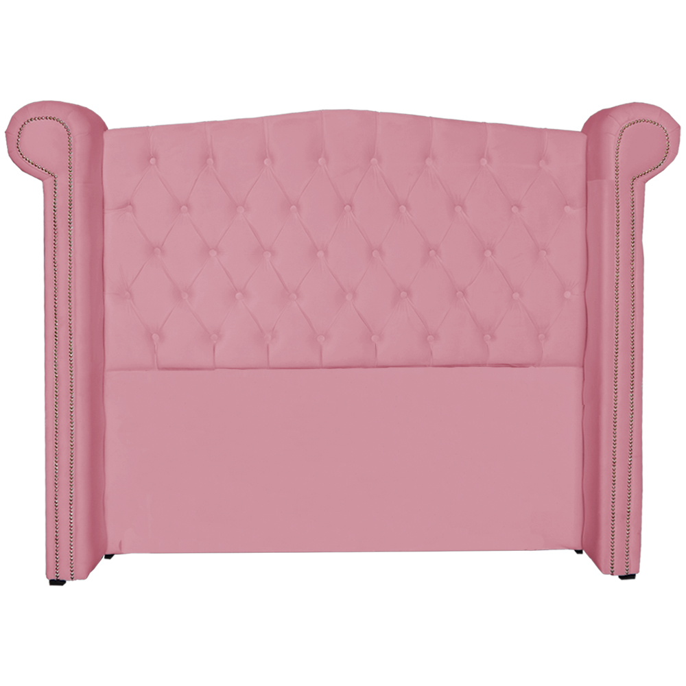 Cabeceira Sienna Casal Luxo Suede Rosa 