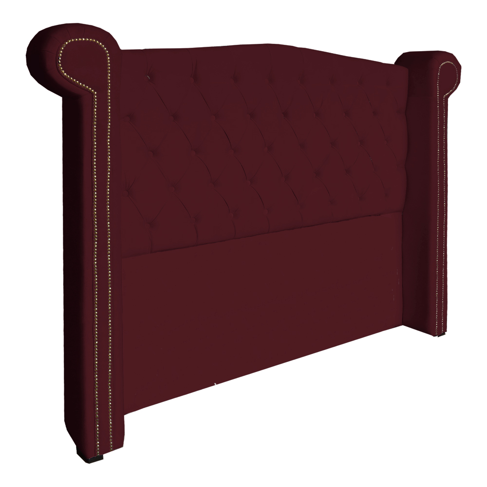 Cabeceira Sienna Solteiro Luxo Suede Bordô