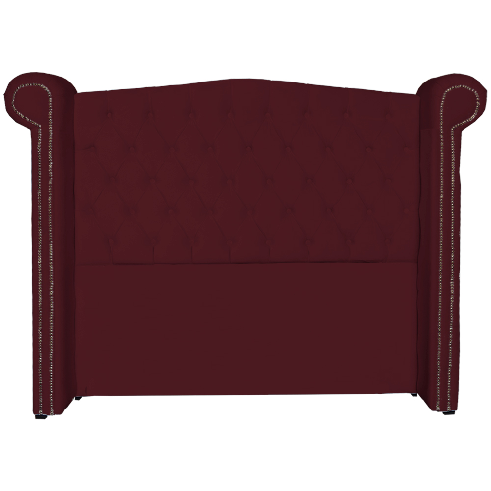 Cabeceira Sienna Solteiro Luxo Suede Bordô