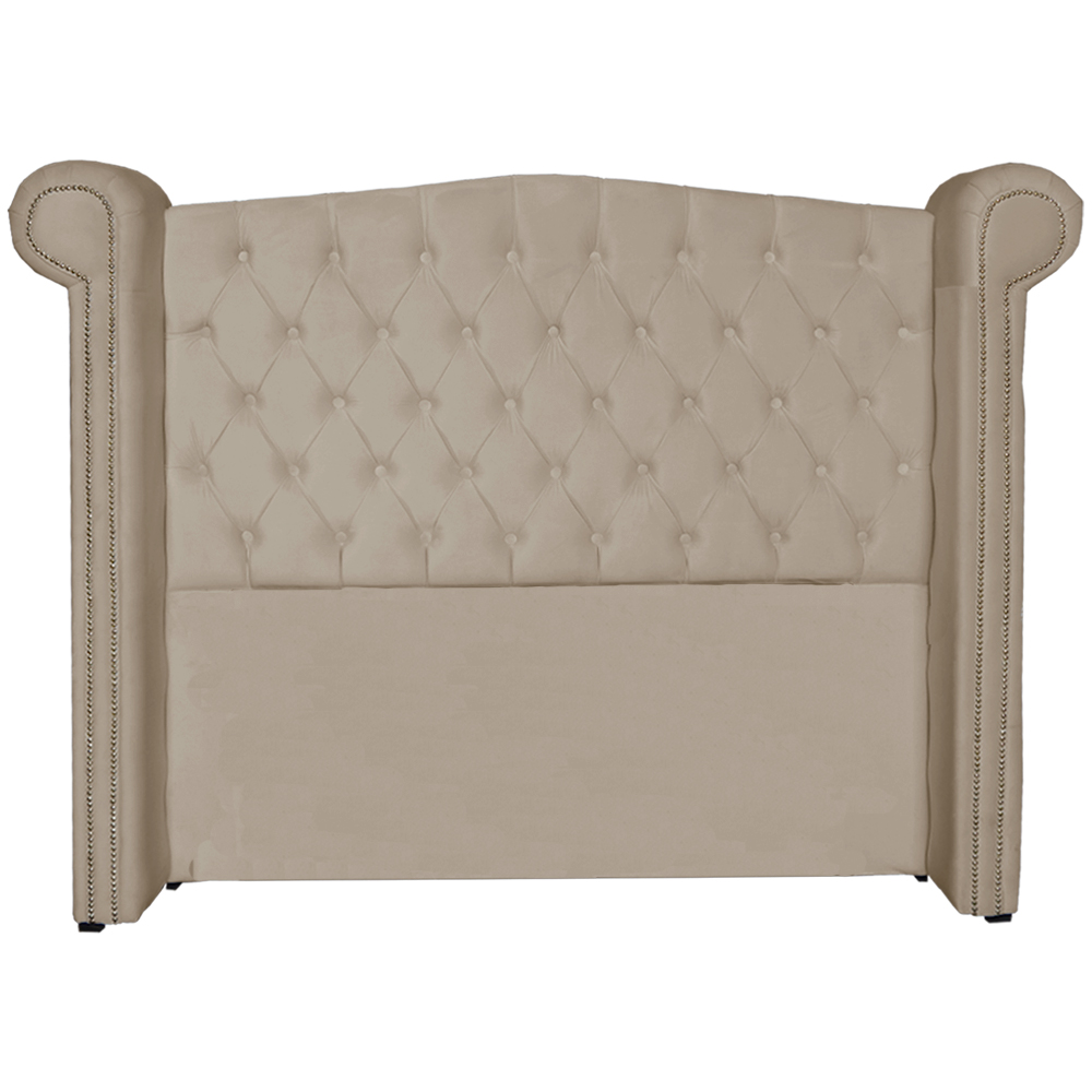 Cabeceira Sienna Solteiro Luxo Suede Cappuccino 