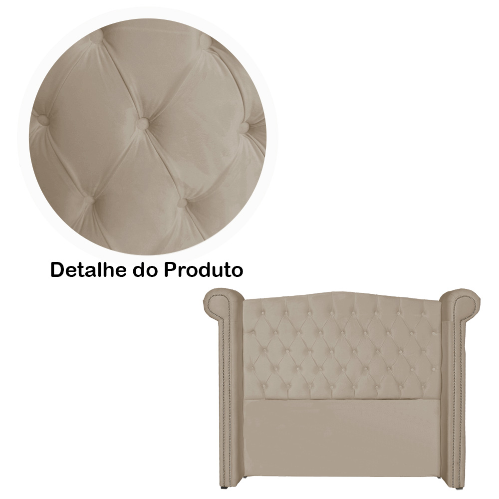 Cabeceira Sienna Solteiro Luxo Suede Cappuccino 