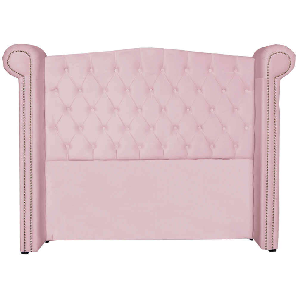 Cabeceira Sienna Solteiro Luxo Suede Rosa Bebê