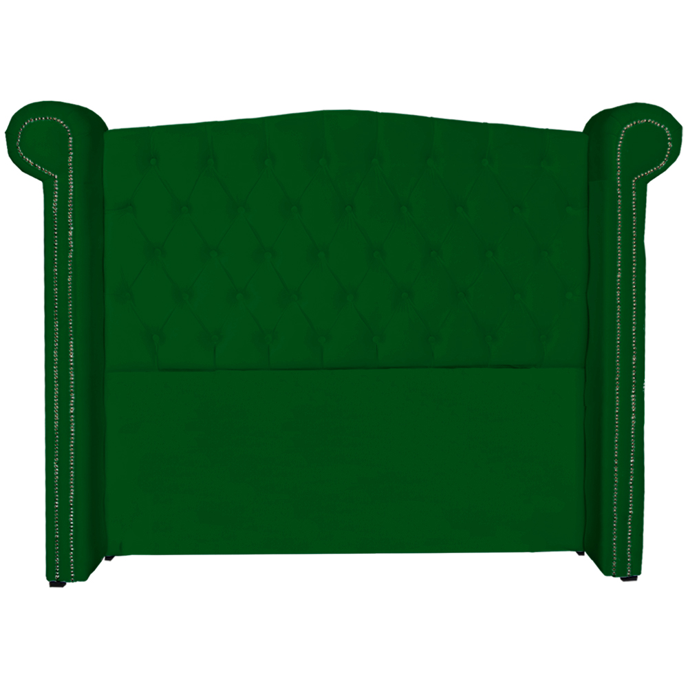 Cabeceira Sienna Solteiro Luxo Suede Verde