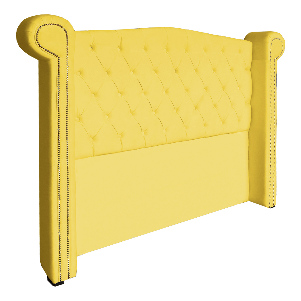 Cabeceira Sienna Super King Luxo Suede Amarelo