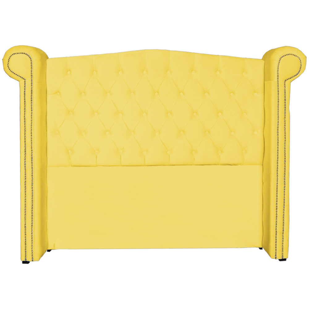 Cabeceira Sienna Super King Luxo Suede Amarelo