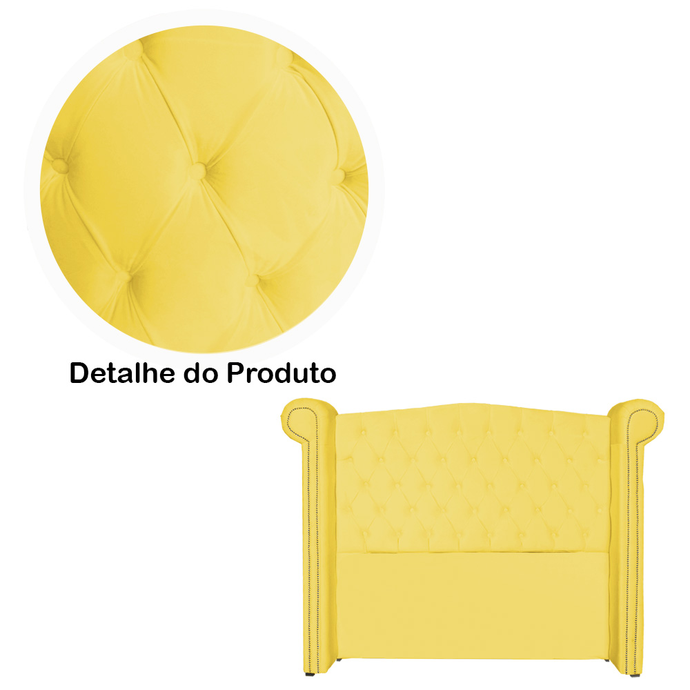 Cabeceira Sienna Super King Luxo Suede Amarelo