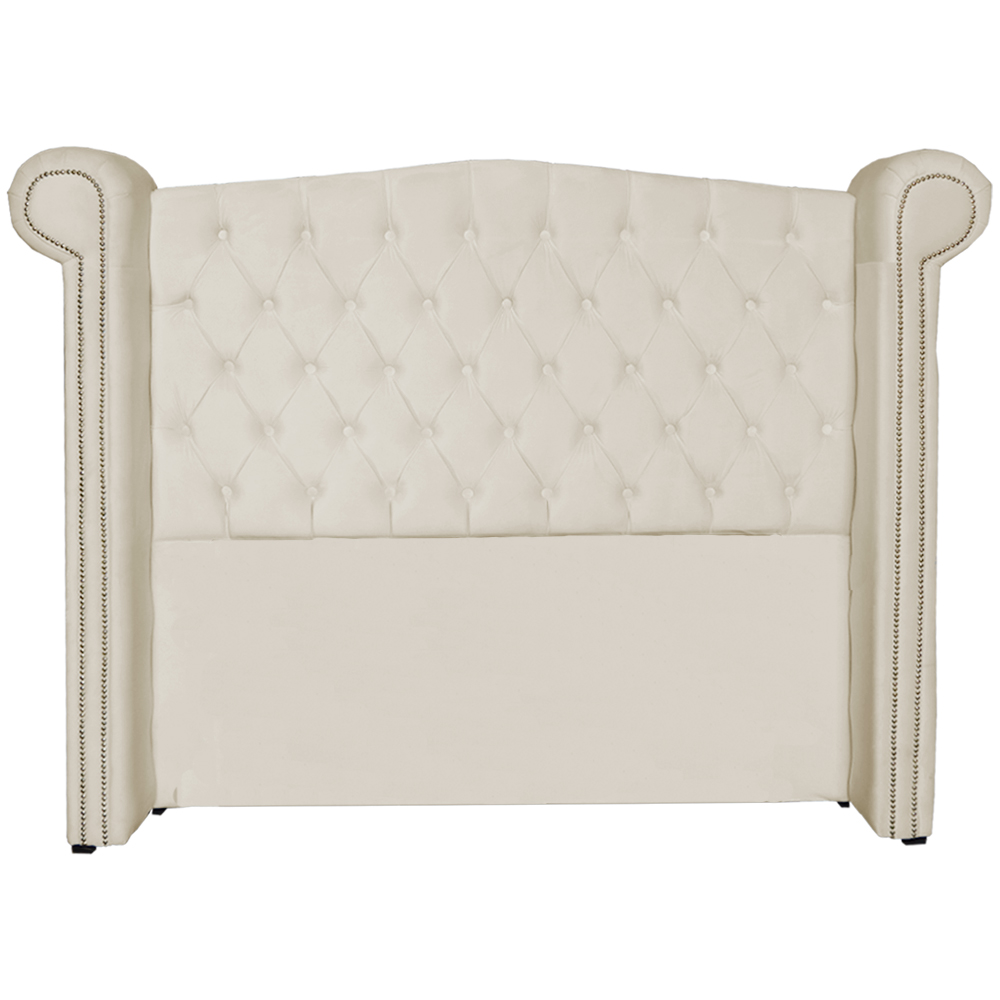 Cabeceira Sienna Super King Luxo Suede Bege 