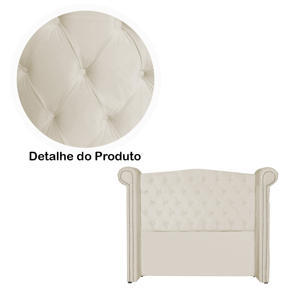 Cabeceira Sienna Super King Luxo Suede Bege 