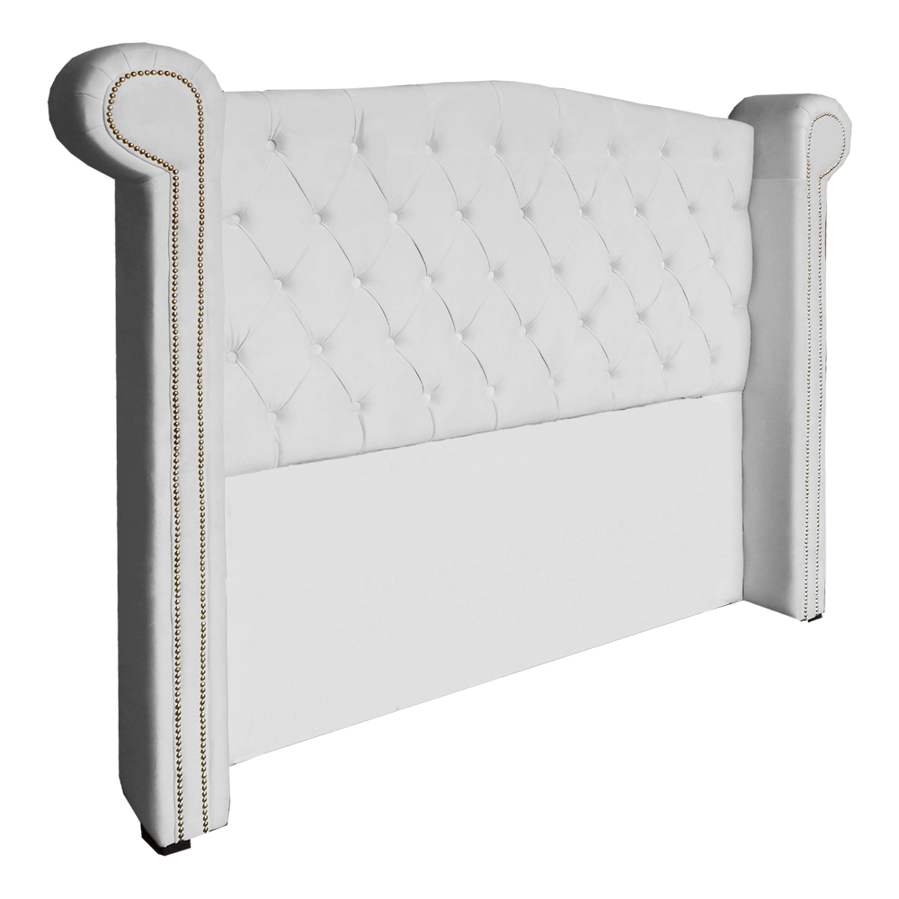 Cabeceira Sienna Super King Luxo Suede Branco 