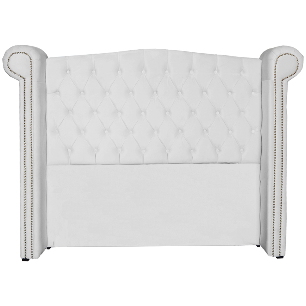 Cabeceira Sienna Super King Luxo Suede Branco 