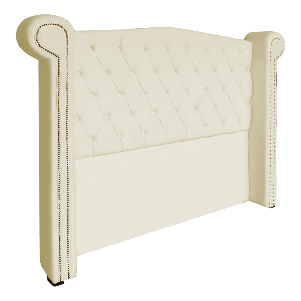 Cabeceira Sienna Super King Luxo Suede Marfim