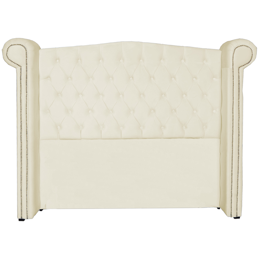 Cabeceira Sienna Super King Luxo Suede Marfim