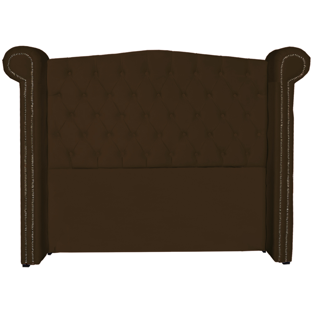 Cabeceira Sienna Super King Luxo Suede Marrom