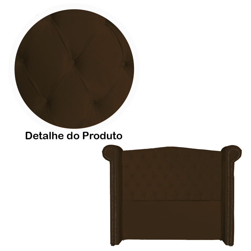 Cabeceira Sienna Super King Luxo Suede Marrom
