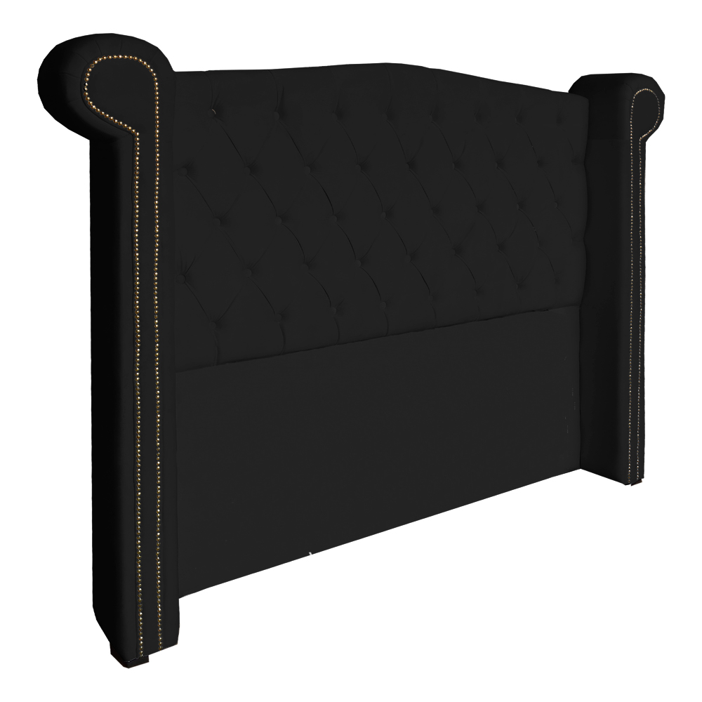 Cabeceira Sienna Super King Luxo Suede Preto 