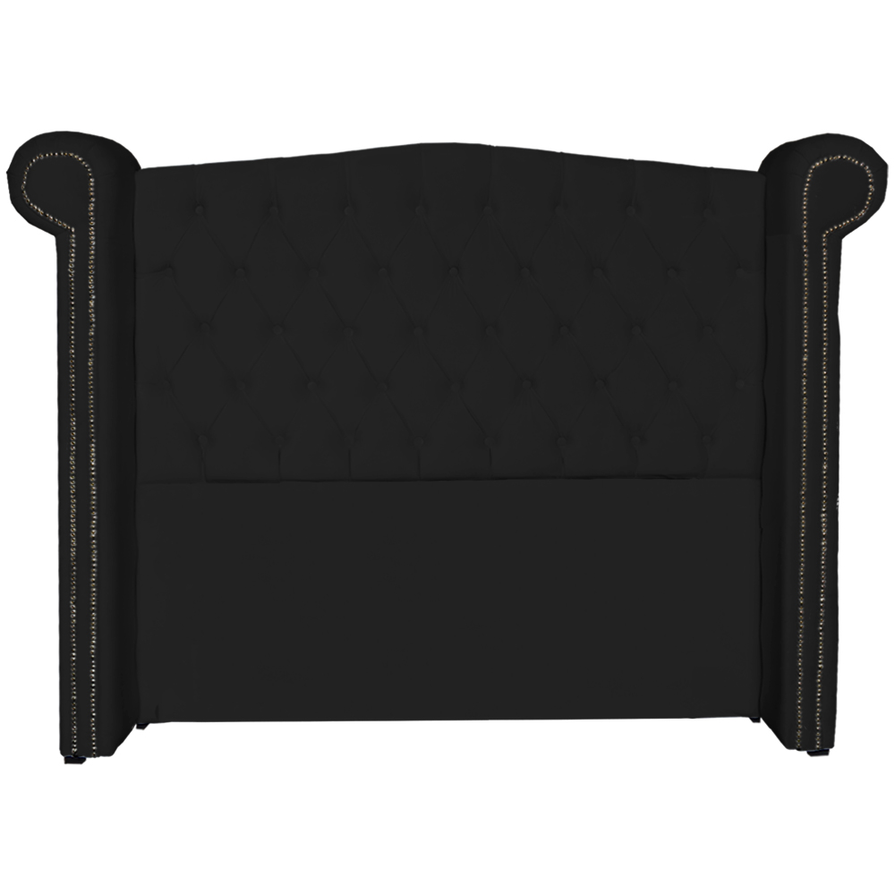 Cabeceira Sienna Super King Luxo Suede Preto 
