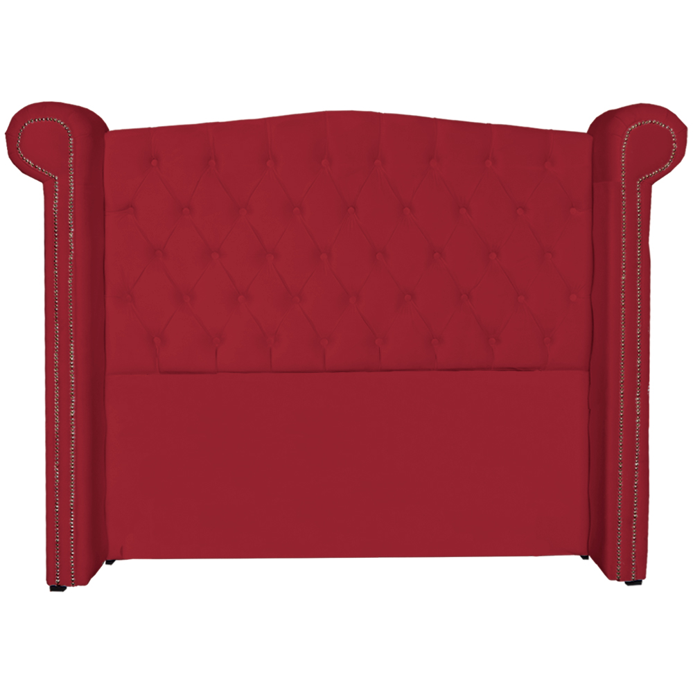 Cabeceira Sienna Super King Luxo Suede Vermelho