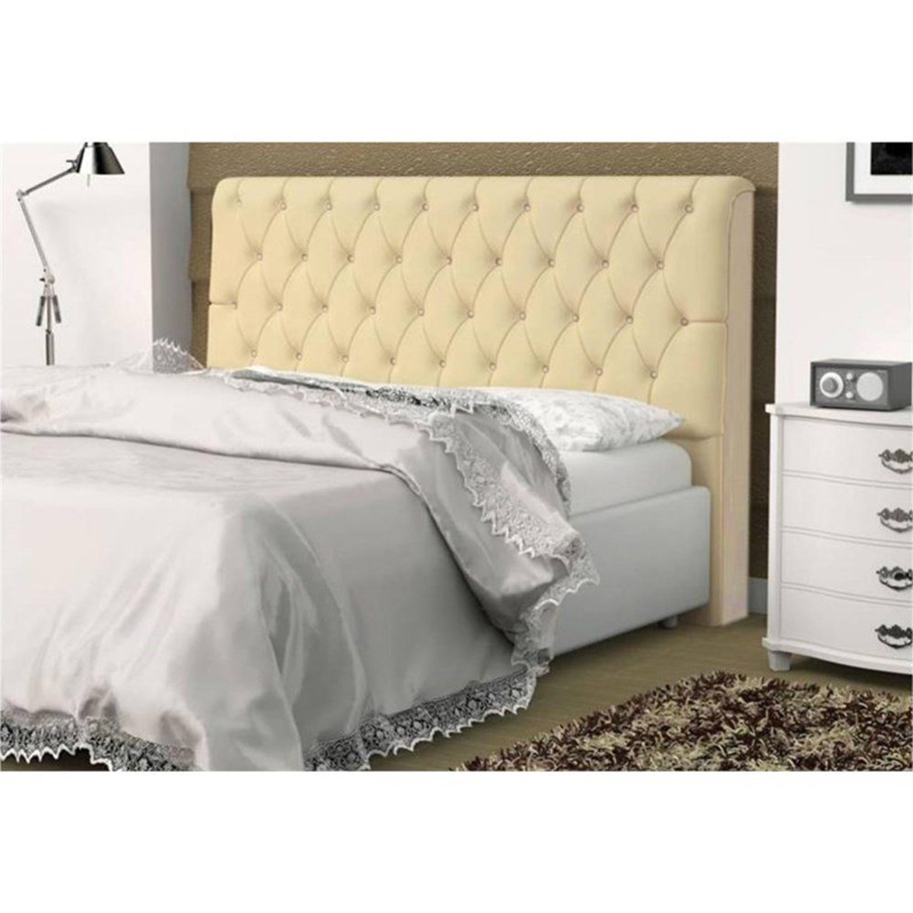 Cabeceira Solteiro 0,90cm Para Cama Box Lady Suede Bege - DS Móveis