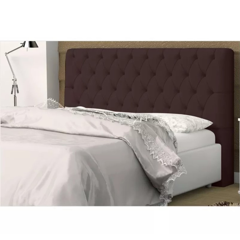 Cabeceira Solteiro 0,90cm Para Cama Box Lady Suede Marrom - DS Móveis