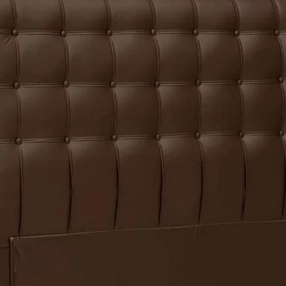 Cabeceira Solteiro 90cm Ana Para Cama Box Napa Marrom - DS Estofados