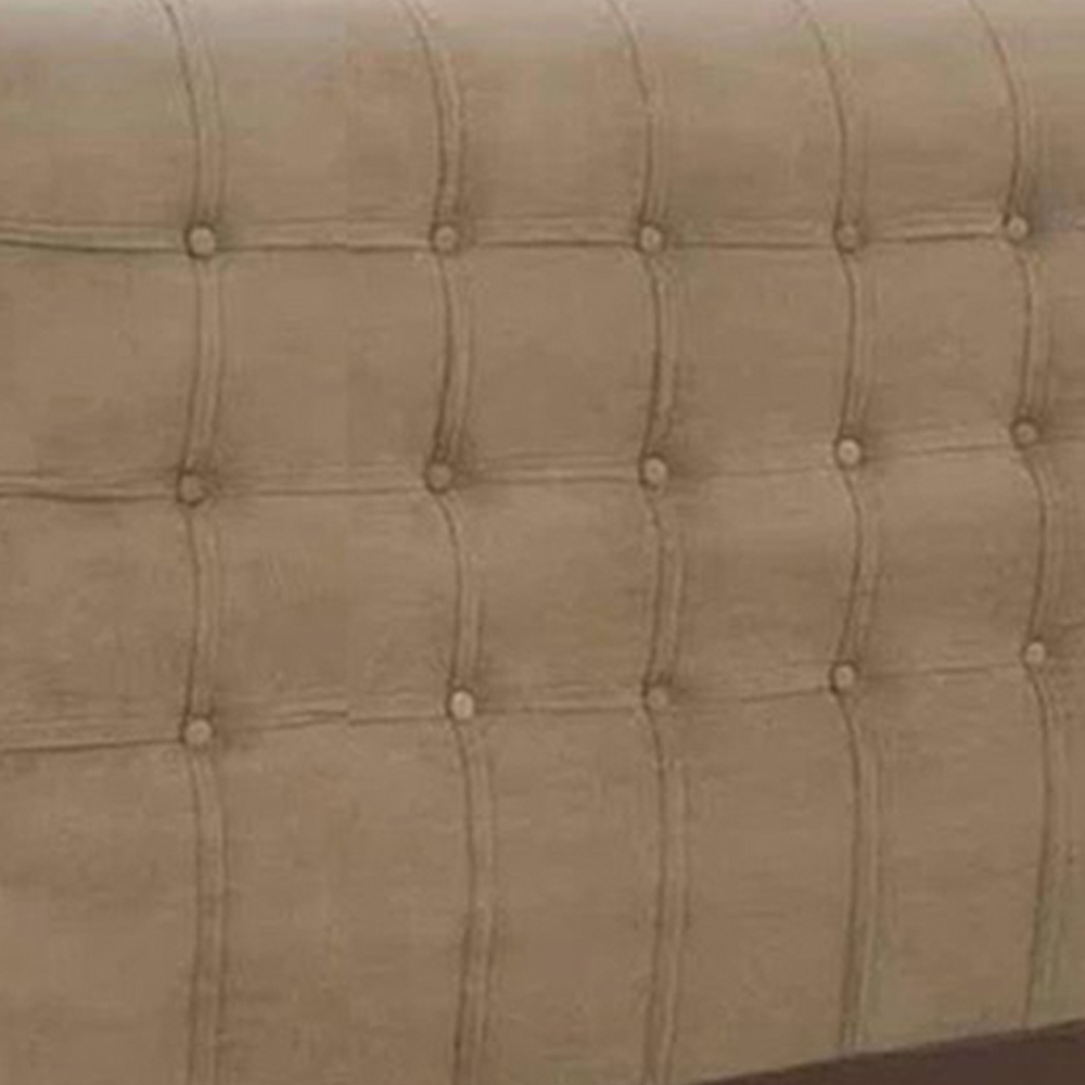 Cabeceira Solteiro 90cm Ana Para Cama Box Suede Bege - DS Estofados