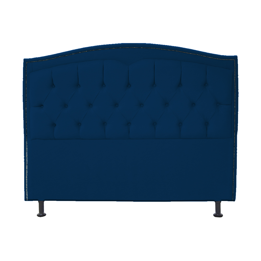 Cabeceira Solteiro 90cm Para Cama Box Diana Suede Azul Marrinho - DS Estofados
