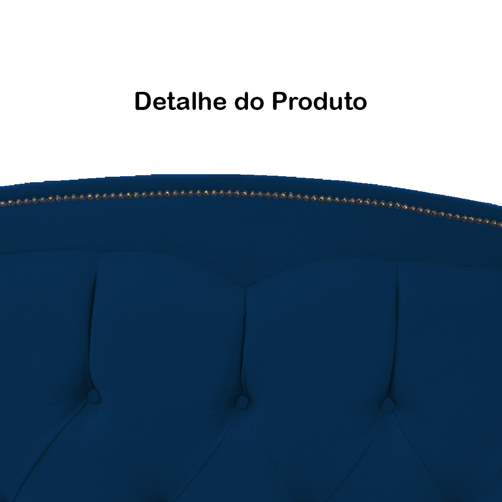 Cabeceira Solteiro 90cm Para Cama Box Diana Suede Azul Marrinho - DS Estofados